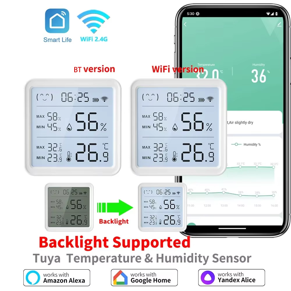 Digital Hygrometer Probe - Tuya WiFi Temperature Humidity Sensor For