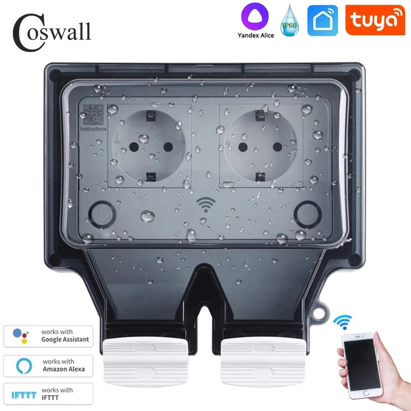 Coswall Tuya Wifi Yandex Alice - Timer Dual Outlet 리뷰 및 가격